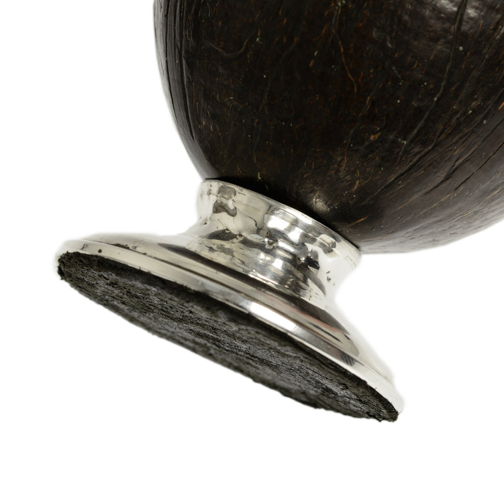 Antique Georgian George III Silver Mounted Coconut Cup with Pedestal Foot (Code 2706)