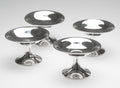 Set of 4 Antique Walker & Hall Solid Silver Sweetmeat or Bonbon Dishes / Tazza (Code 2708)