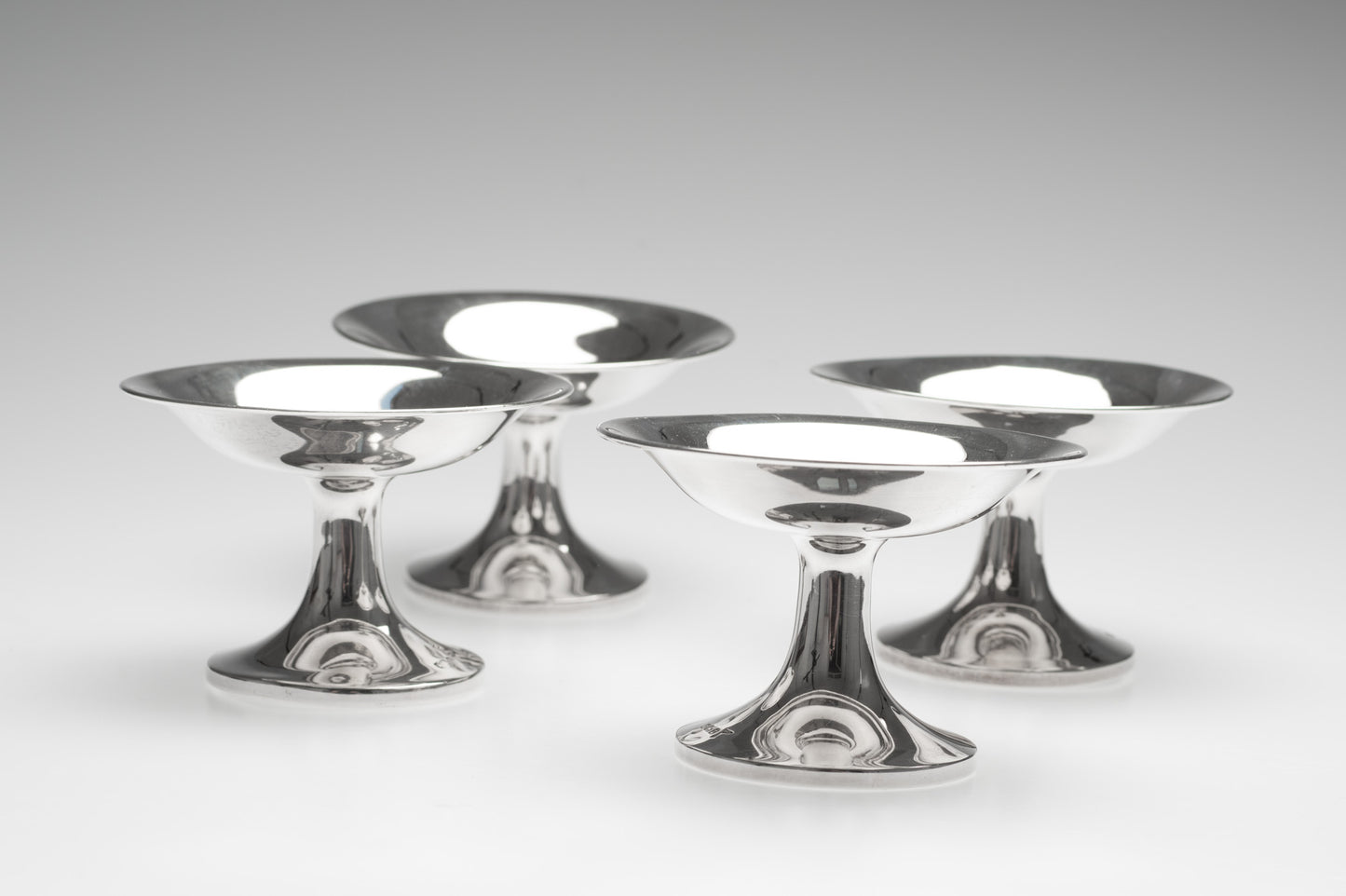 Set of 4 Antique Walker & Hall Solid Silver Sweetmeat or Bonbon Dishes / Tazza (Code 2708)