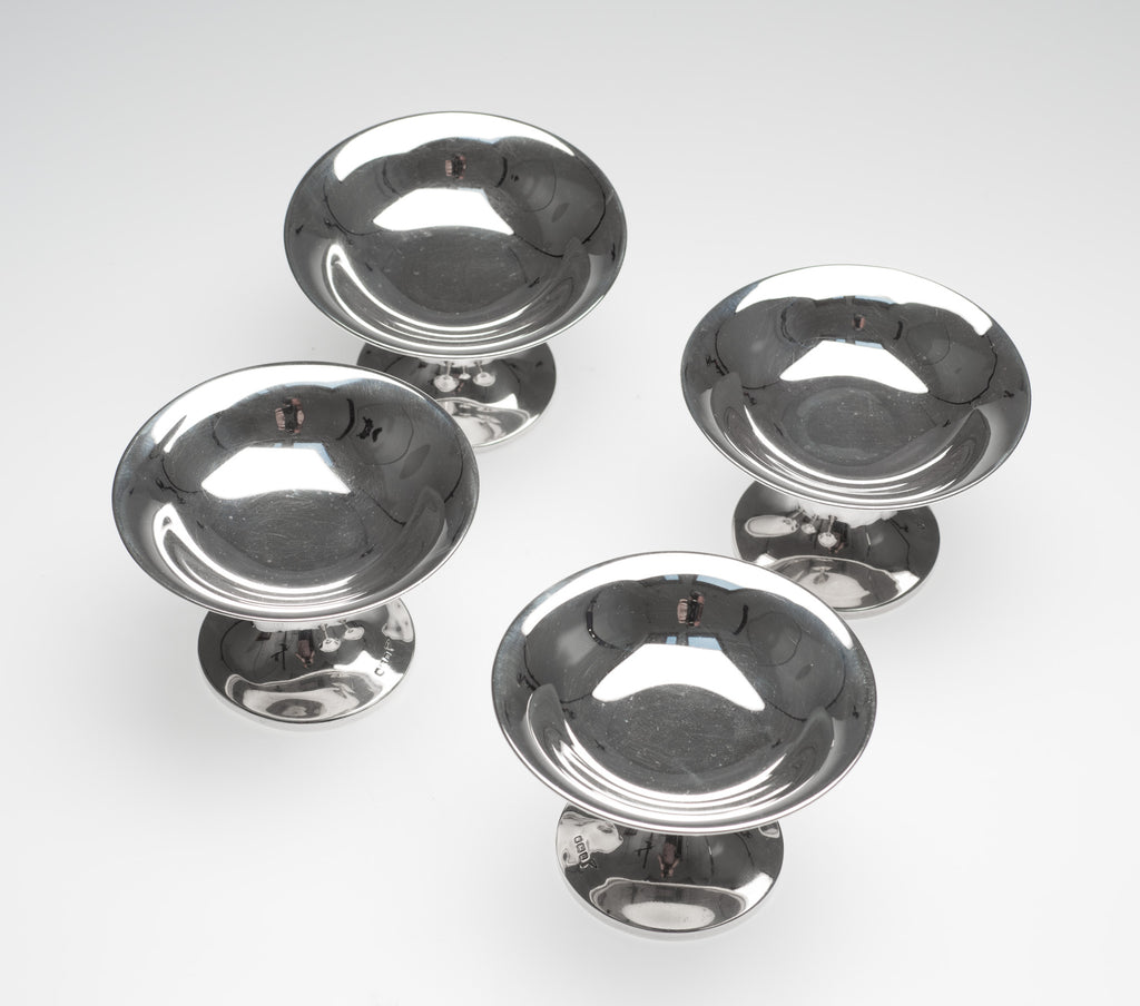 Set of 4 Antique Walker & Hall Solid Silver Sweetmeat or Bonbon Dishes / Tazza (Code 2708)