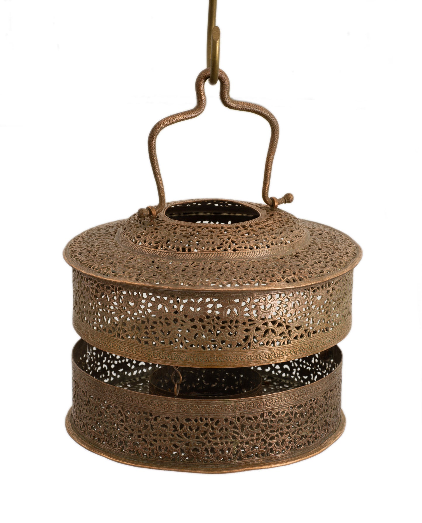 Antique/Vintage Large Ottoman Copper Hanging Concertina Incense Burner/Lantern (Code 2756)