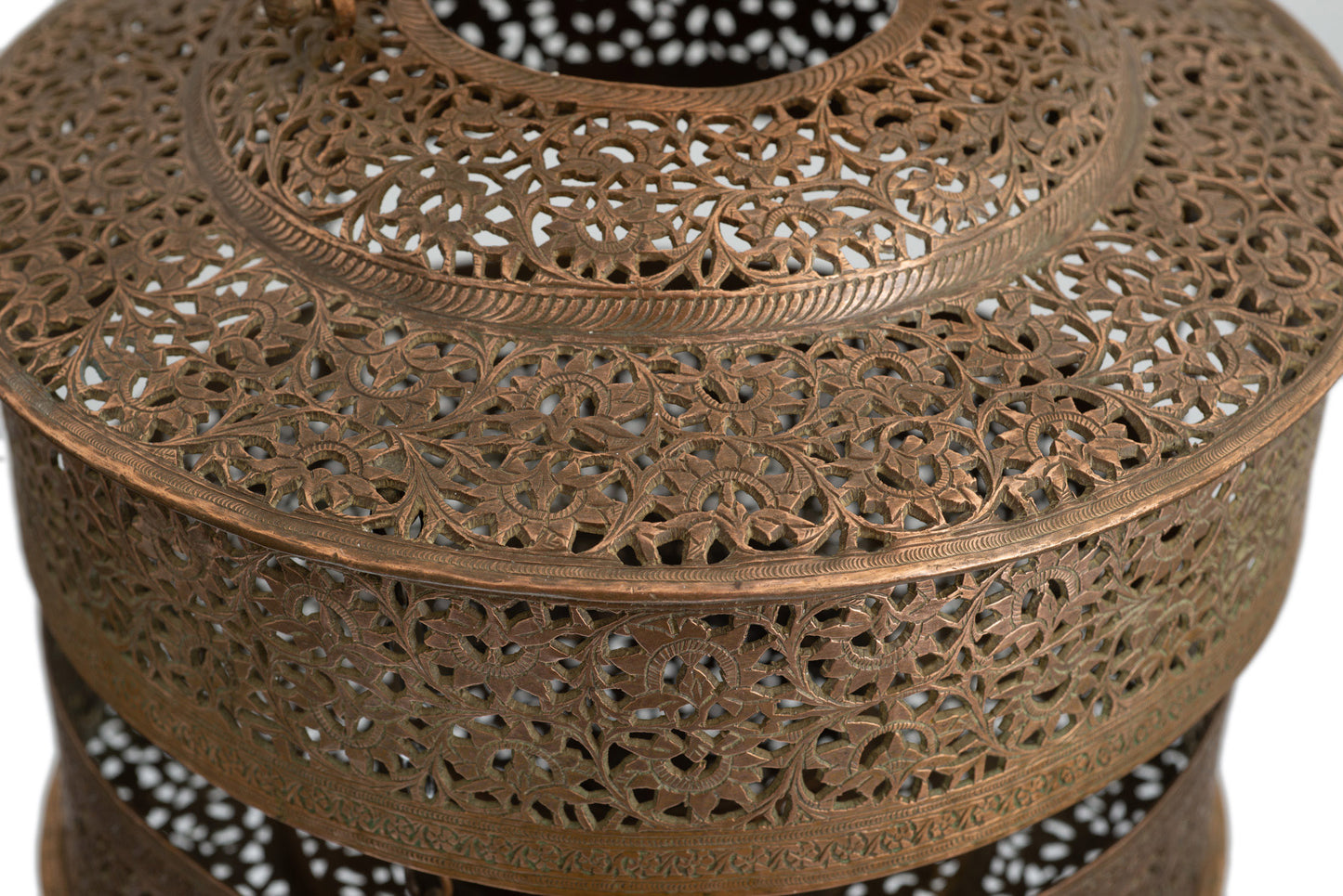 Antique/Vintage Large Ottoman Copper Hanging Concertina Incense Burner/Lantern (Code 2756)