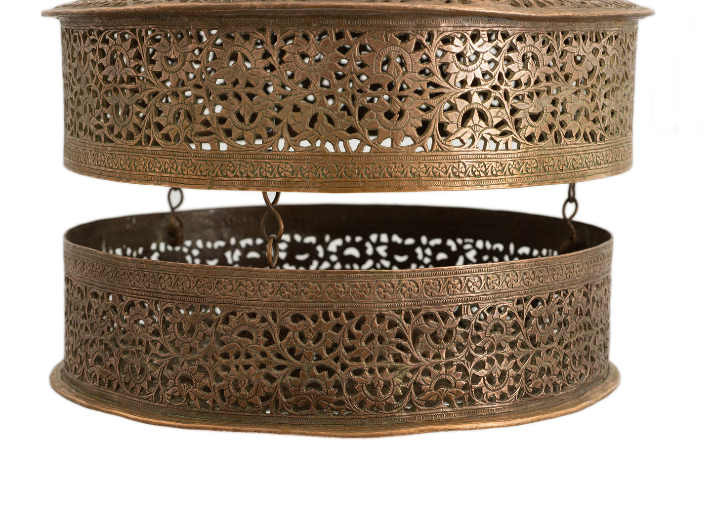Antique/Vintage Large Ottoman Copper Hanging Concertina Incense Burner/Lantern (Code 2756)