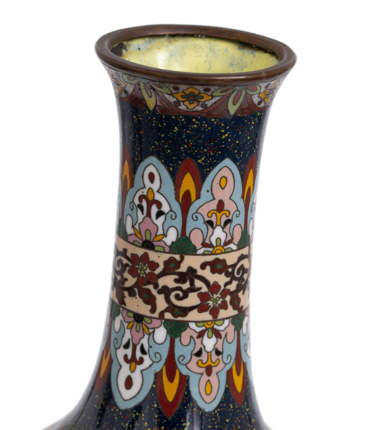 Antique Japanese Cloisonne Enamel Vase with Dragons and Ho-ho Birds (Code 2798)