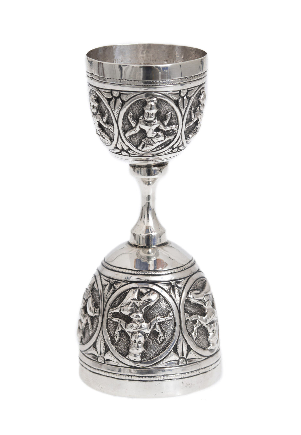 Antique Indian Swami Silver Double Ended Spirit Measure - Madras Region c1880 (Code 2799)