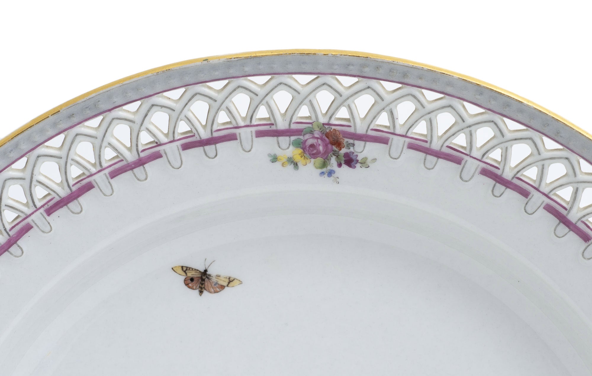 Antique KPM Berlin Porcelain Plate Hand Painted with Ornithological Pied Bird (2934)