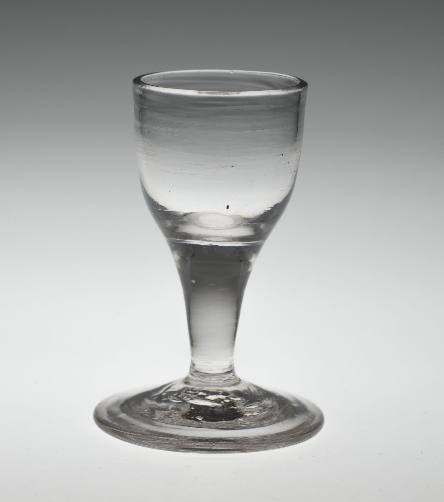 Antique Georgian Short Form Plain Stem Drinking Glass, English Lead Type c1750 (2992)
