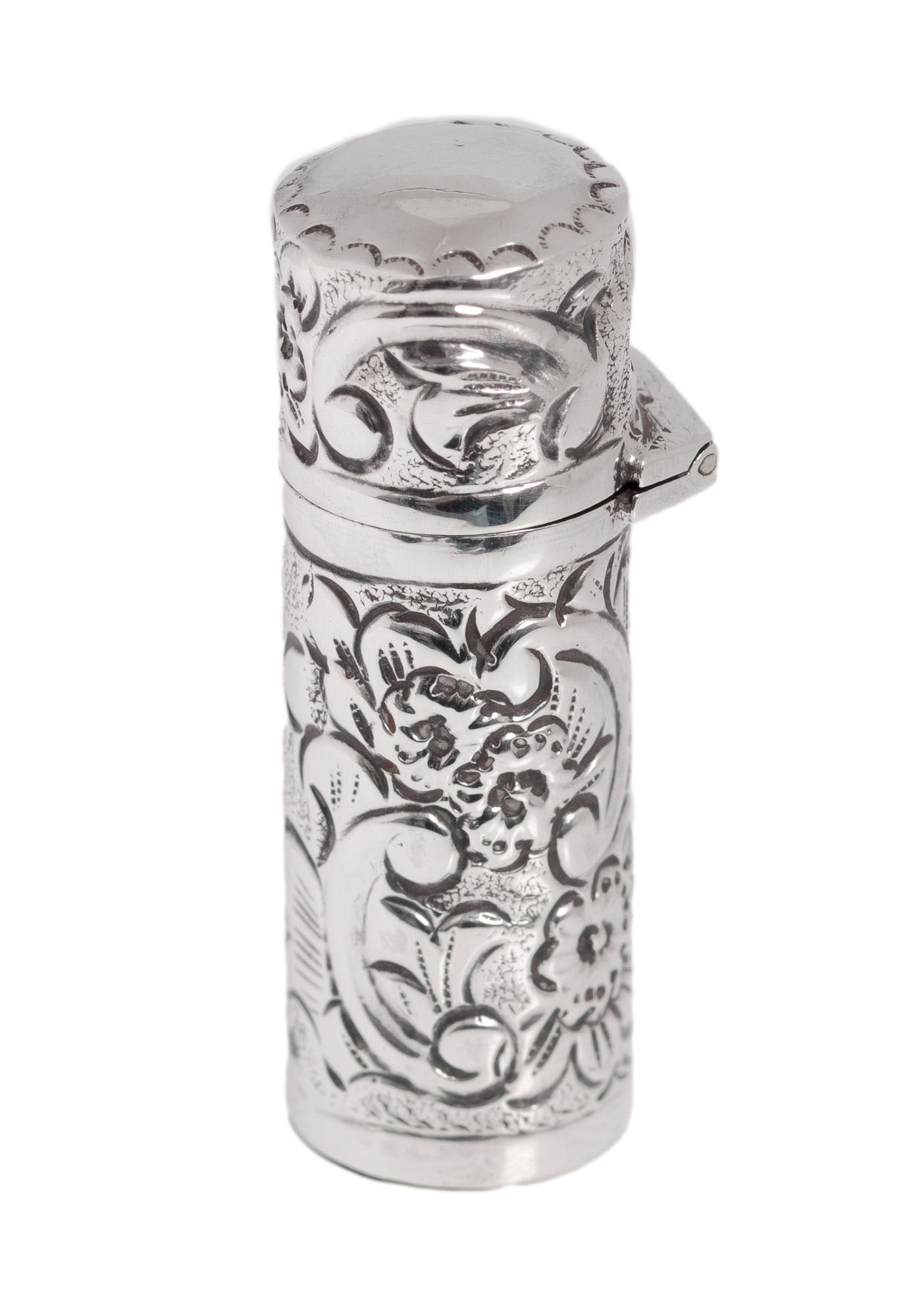 Antique Victorian Sterling Silver & Glass Scent Bottle Chester Hallmark 1891 (3000)