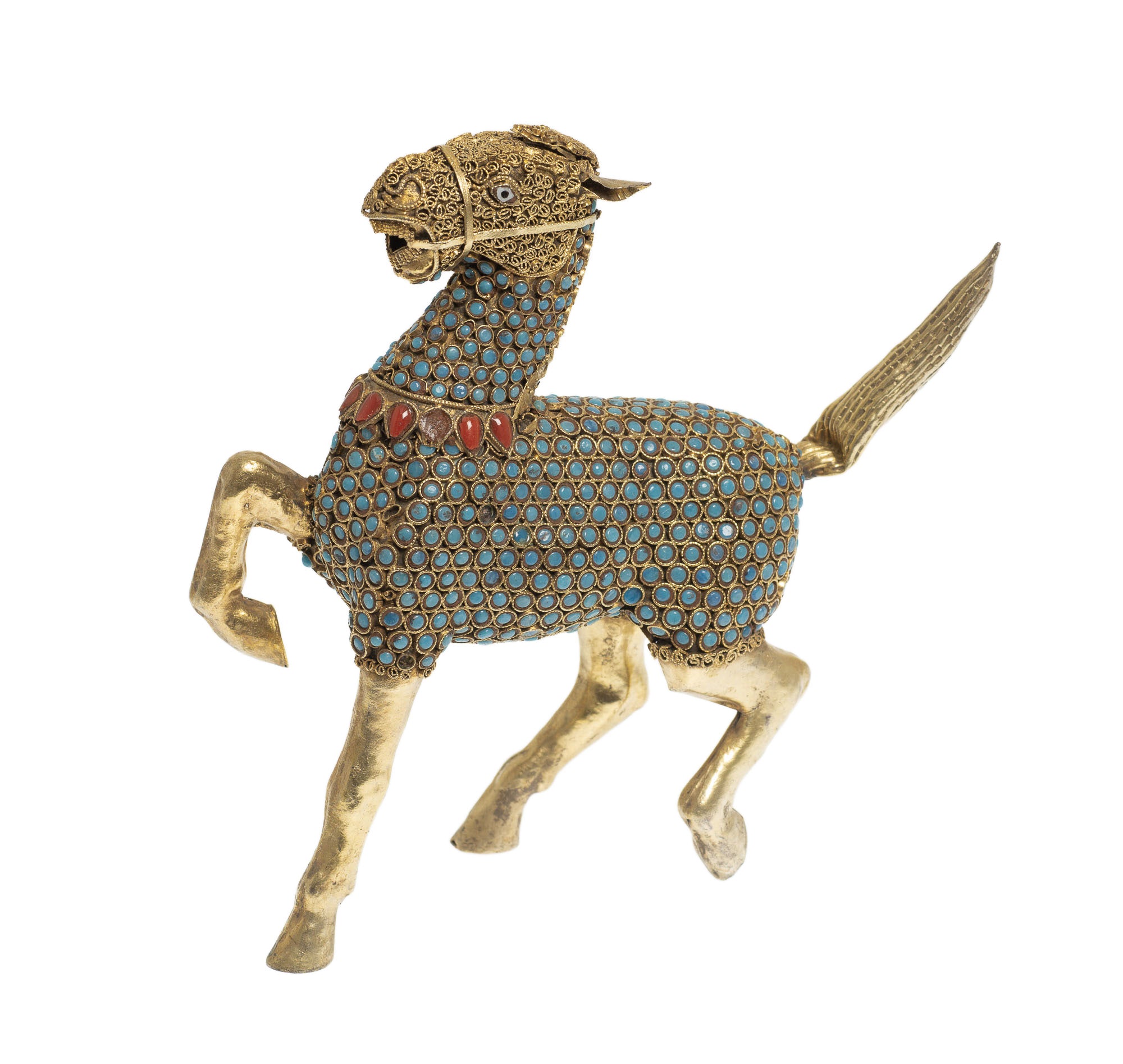 Vintage Hand Made Nepalese Metal Figure / Model of a Prancing Horse (A3025)