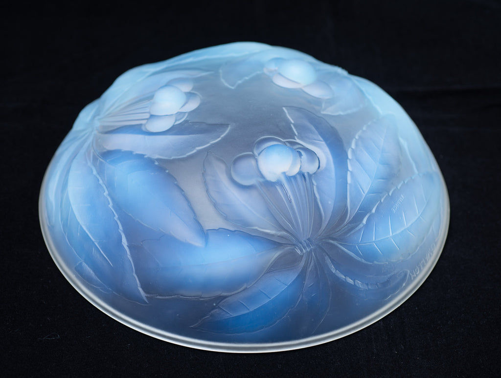 G Vallon Opalescent Glass Bowl Art Deco Period Cerises (Cherries) Design (3058)