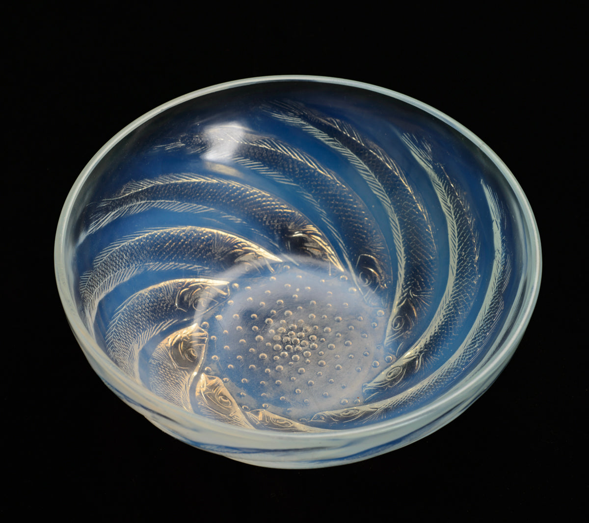 Rene Lalique Opalescent Glass Poissons Bowl Art Deco c.1925 (3085)