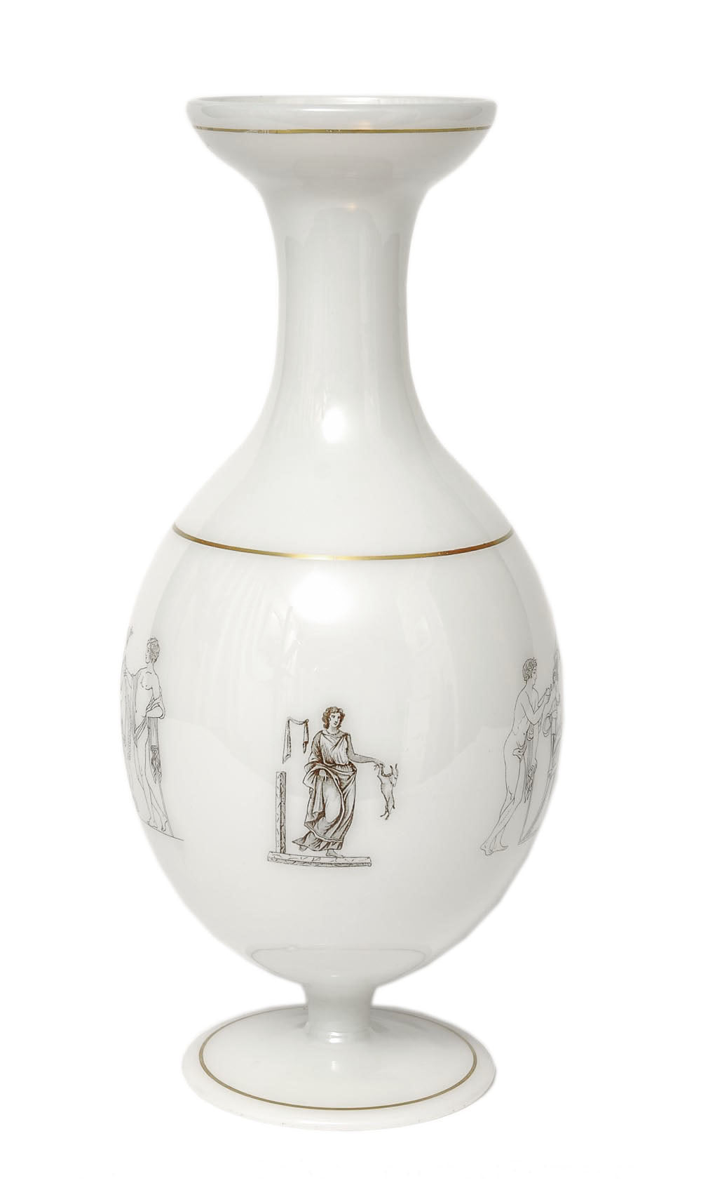 A Rare George Bacchus Vitrified Enamel Opal Glass Vase - Victorian Antique c.1850 (Code 7863) - Blue Cherry Antiques - 4