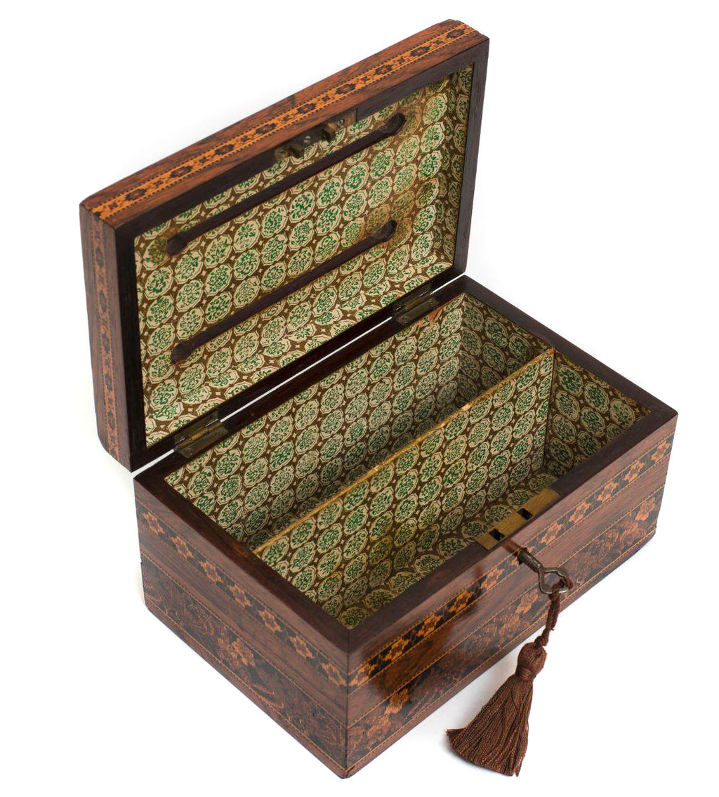 An Antique Tunbridge Ware Rare Correspondence Letter Box circa 1860 (Code 8204)