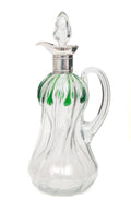 Antique Stuart Crystal Art Nouveau Silver & Green Glass Cairngorm Drop Decanter (Code 8265)