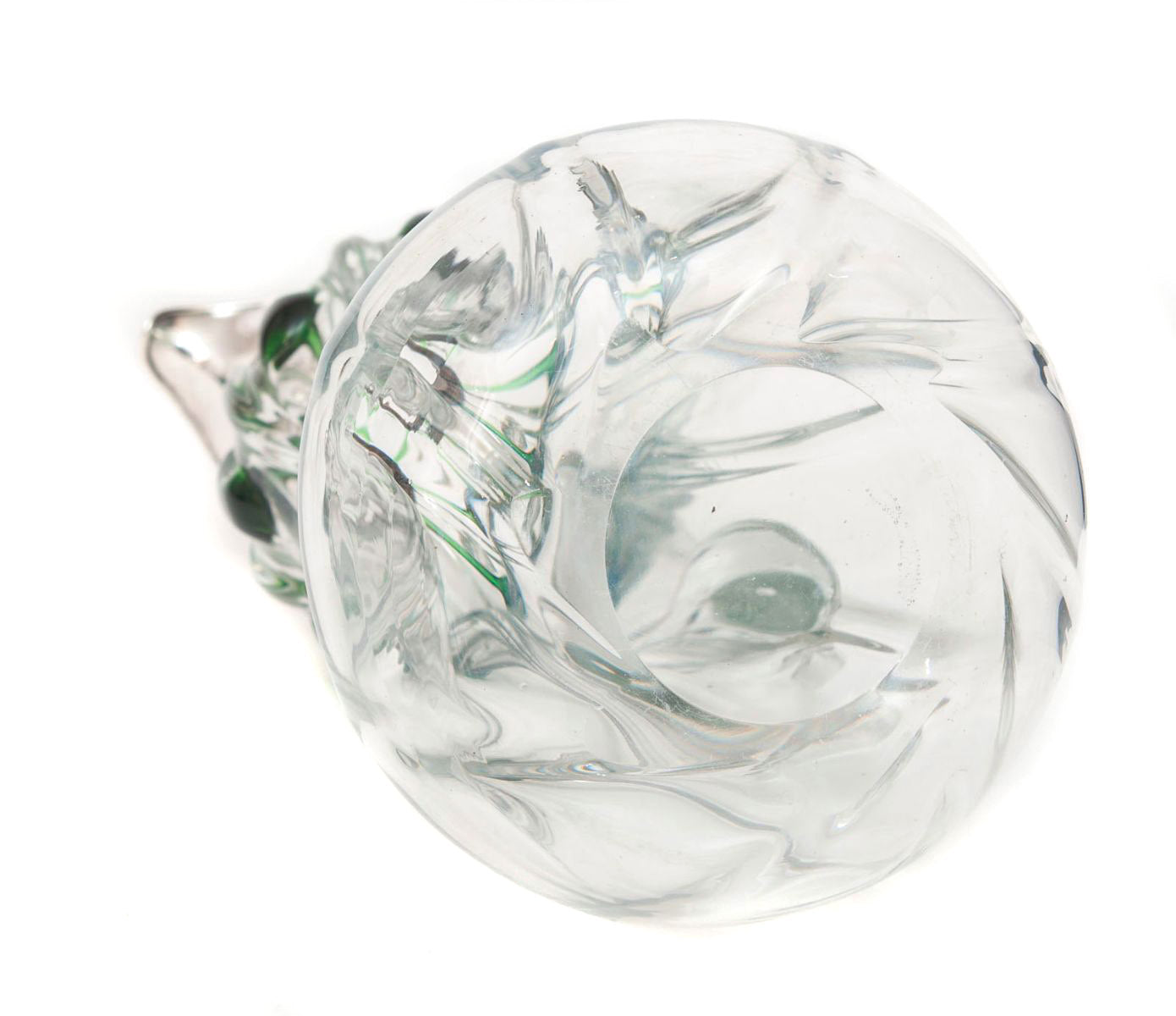Antique Stuart Crystal Art Nouveau Silver & Green Glass Cairngorm Drop Decanter (Code 8265)