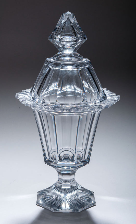 A Victorian Cut Glass Covered Bonbon or Sweetmeat Jar - Antique circa 1860 (Code 8276) - Blue Cherry Antiques - 1