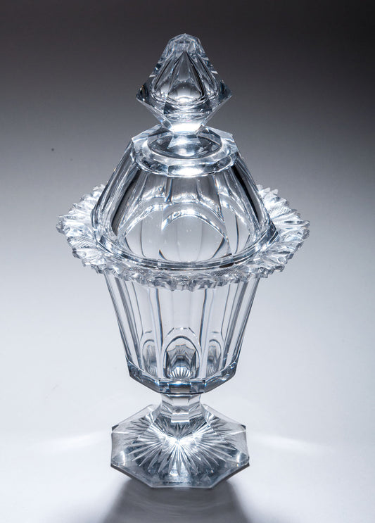 A Victorian Cut Glass Covered Bonbon or Sweetmeat Jar - Antique circa 1860 (Code 8276) - Blue Cherry Antiques - 2