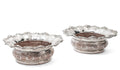 Pair Antique Silver Plated & Hard Wood Bottle/Decanter Coasters in Magnum Size