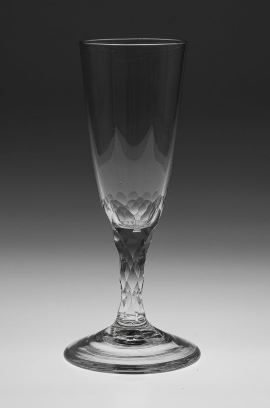 Georgian Antique English Lead Ale Glass with Facet Cut Stem c1780 (Code 9987)