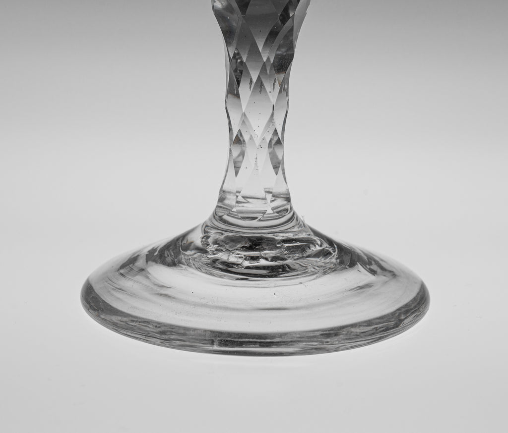 Georgian Antique English Lead Ale Glass with Facet Cut Stem c1780 (Code 9987)