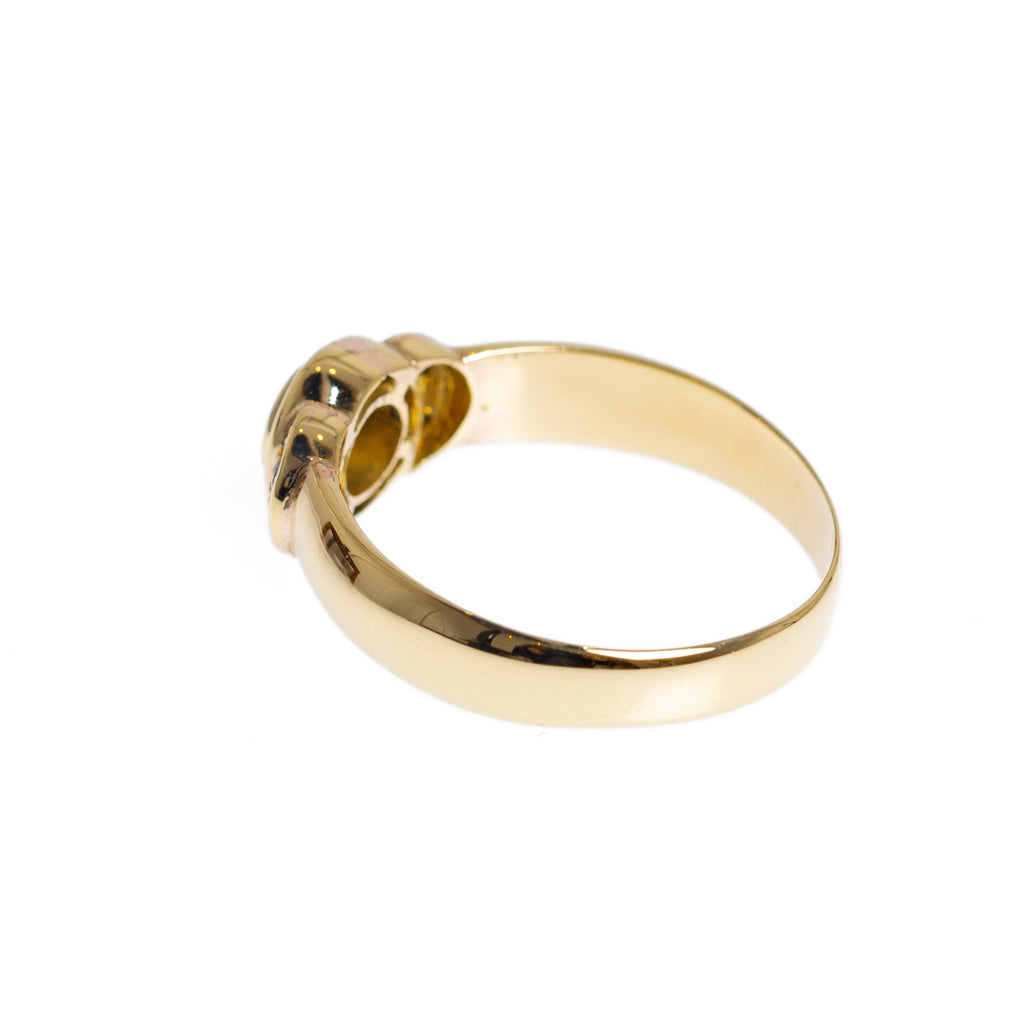 14K Gold Ladies Ring With Ceylon Blue Sapphire & Four Diamonds UK Size M  (Code A1006)