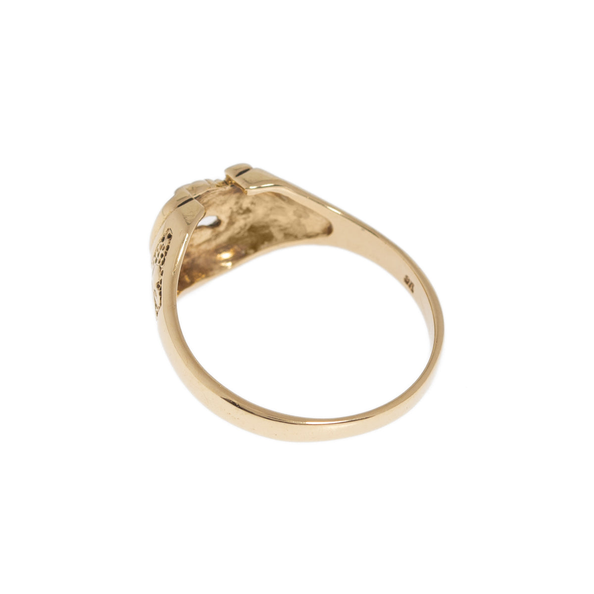 9ct Solid Gold Horses Head In Horseshoe Shaped Ladies Ring UK Size P1/2  (Code A1008)