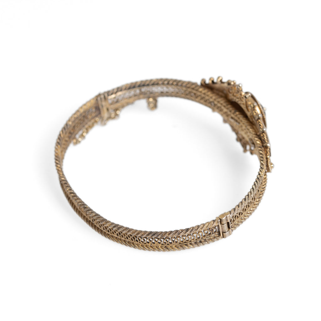 Antique Norwegian Art Deco Silver Gilt Filigree & Enamel Bracelet c1920 (Code A1017)