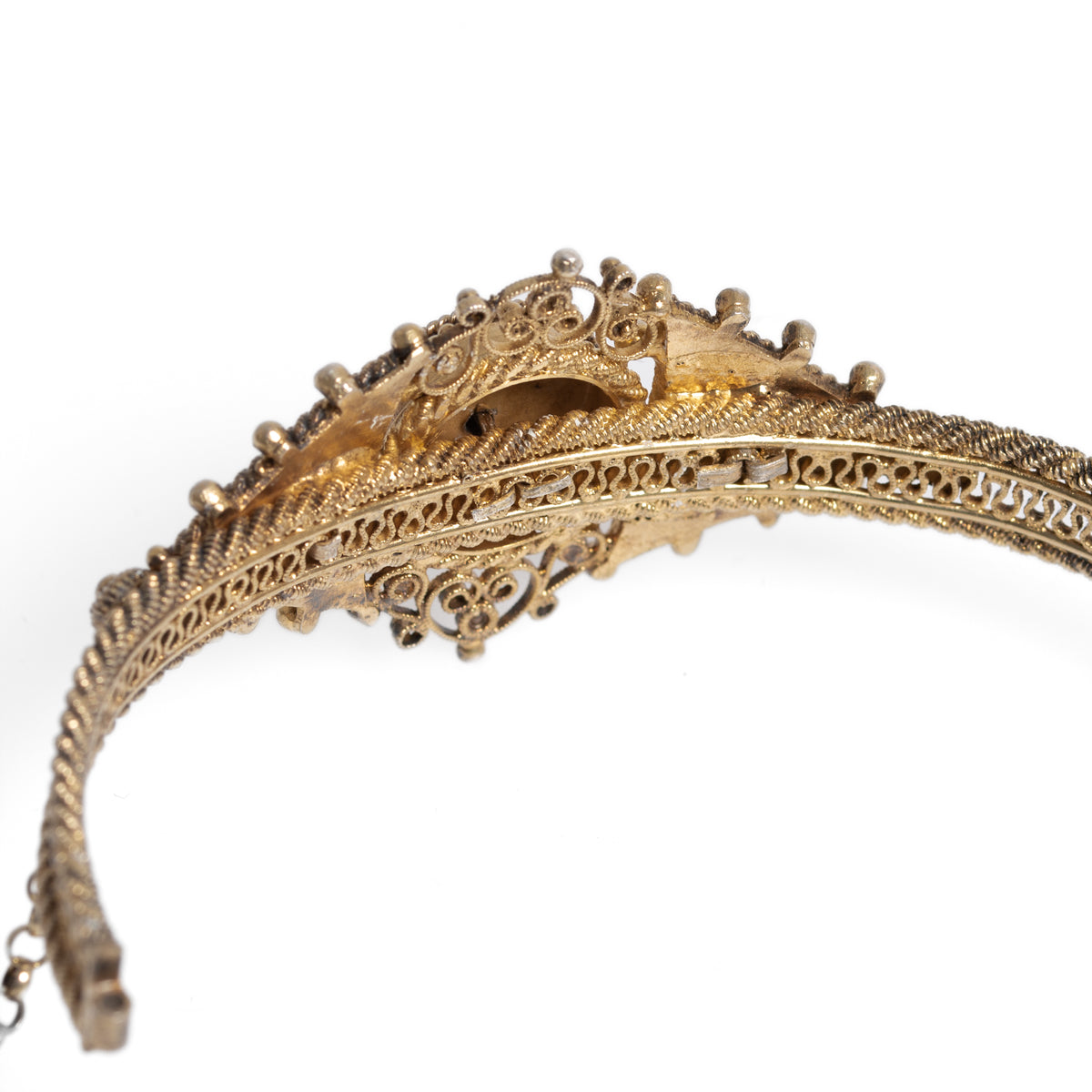 Antique Norwegian Art Deco Silver Gilt Filigree & Enamel Bracelet c1920 (Code A1017)