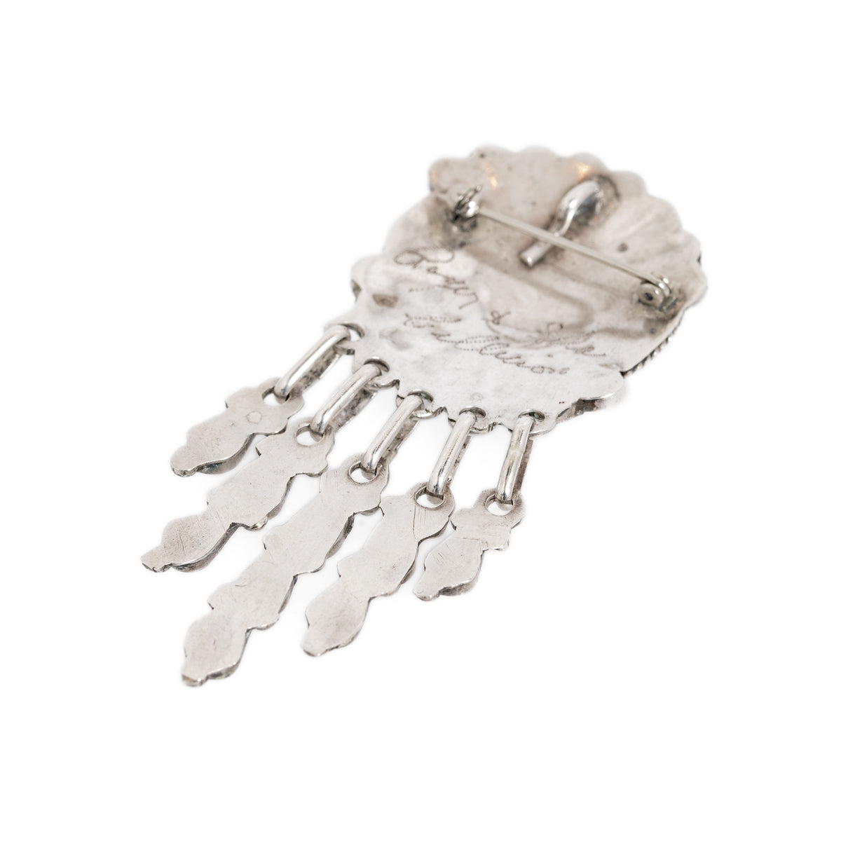 Zuni Native American Brooch/Pendant Silver, Turquoise Etc Roger & Lela Cellicion (Code A1047)