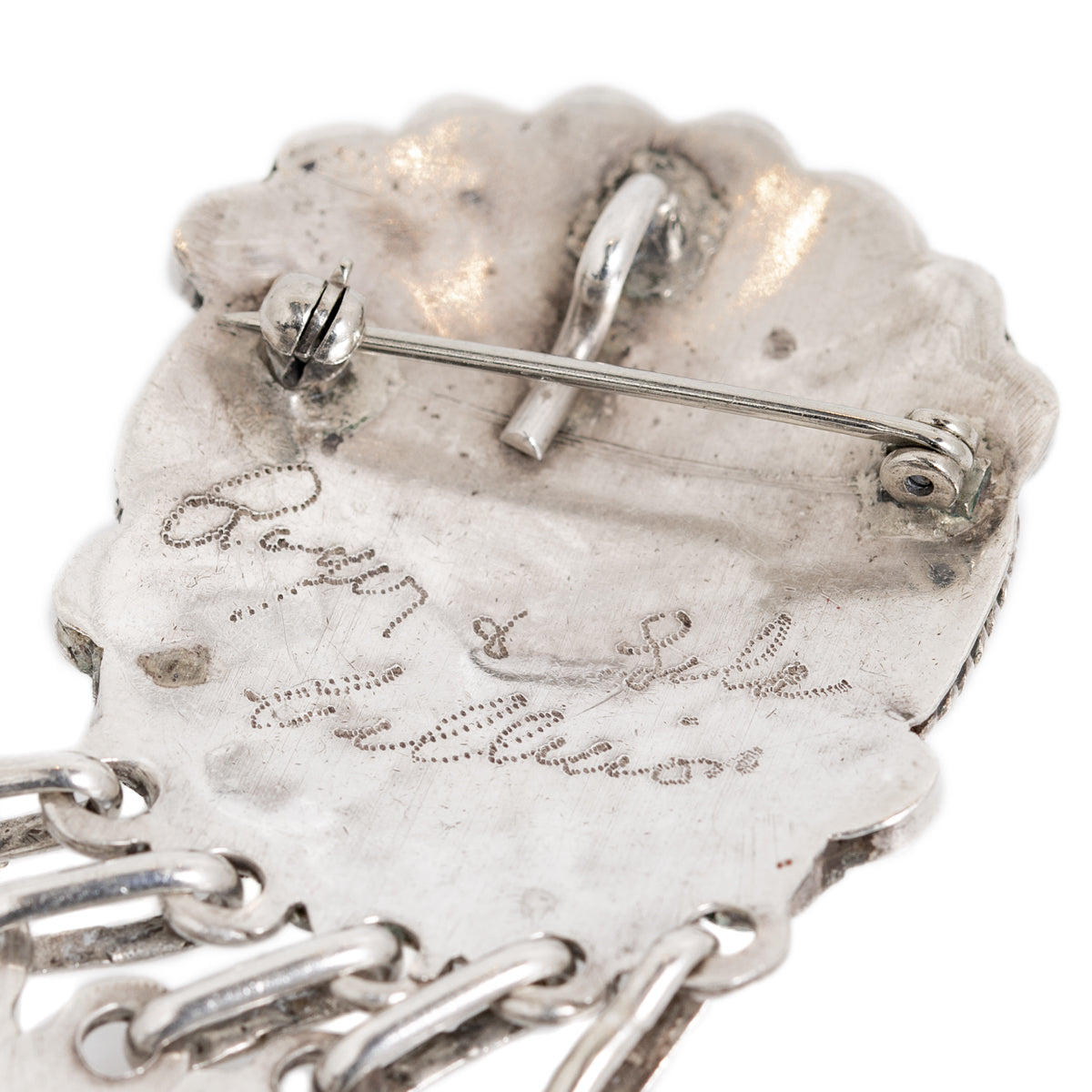 Zuni Native American Brooch/Pendant Silver, Turquoise Etc Roger & Lela Cellicion (Code A1047)