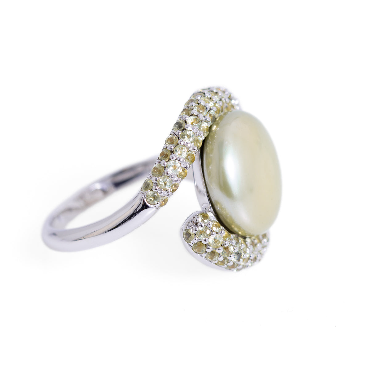 Honora Large Mabe Pearl Statement Ring Cross Over Design In Sterling Silver  (A1170)