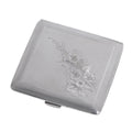 Vintage Sterling Silver Engine Turned & Floral Engraved Ladies Cigarette Case