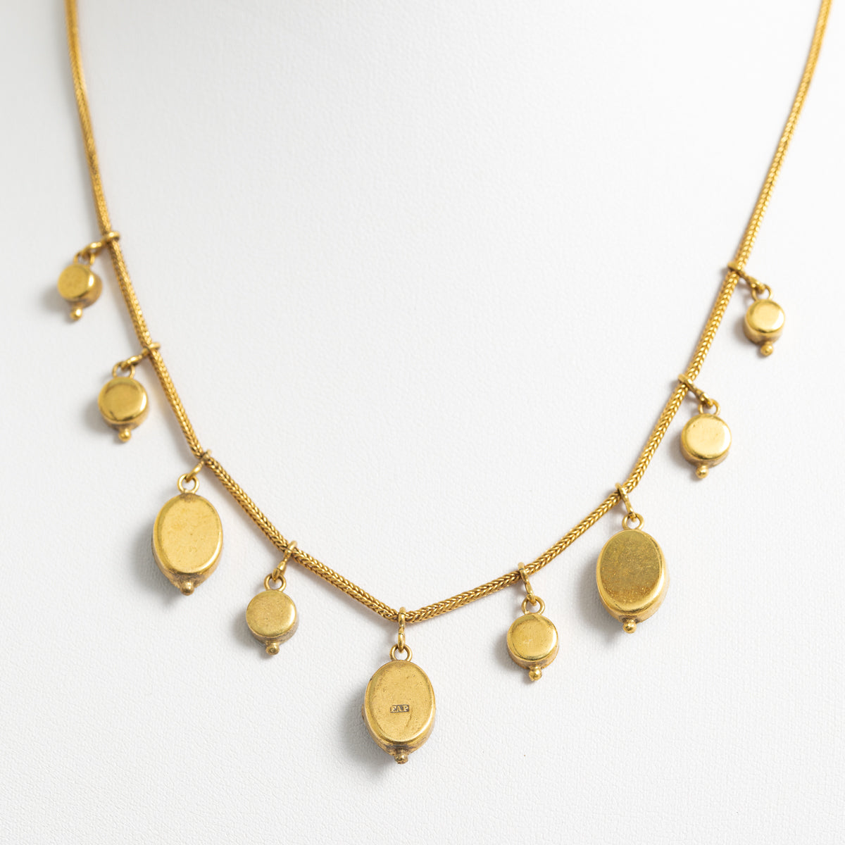 Antique Fabbrica Angelo Pessar Italian Micro Mosaic Etruscan Necklace c.1900  (A1200)