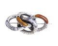 Antique Victorian Scottish Silver & Agate Loop Knot Brooch / Pin c.1860  (A1202)
