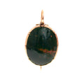 Antique Victorian 9ct Gold & Polished Bloodstone Cabochon Brooch/Pin/Pendant (A1215)