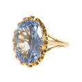 Vintage 9ct Gold & Very Large 8.4ct Sky Blue Topaz Dress Ring Ladies Size O1/2 (A1230)