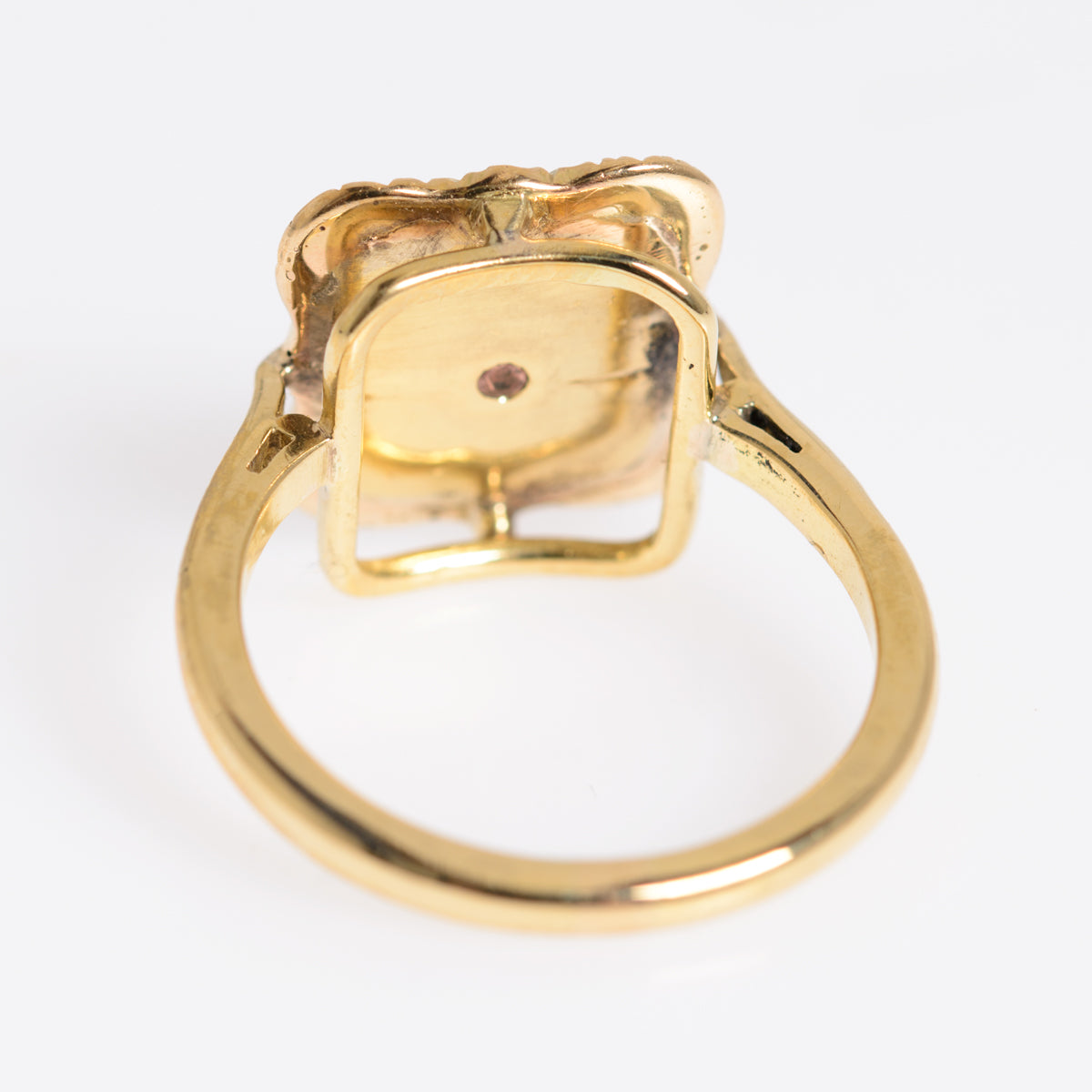 Antique 18ct Gold Split Pearl & Enamel Ladies Mourning Ring c.1900 (A1248)