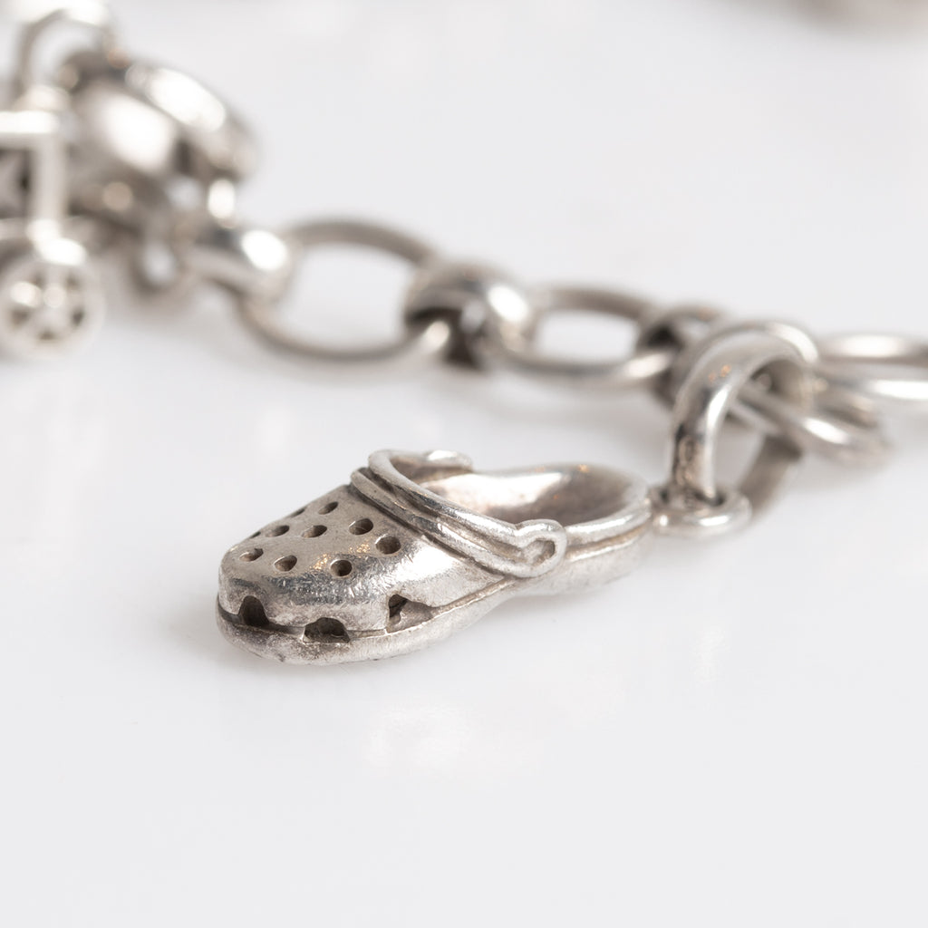 Links Of London Sterling Silver Charm Bracelet 6 Charms Pigs, Horse Etc - Boxed (A1266)