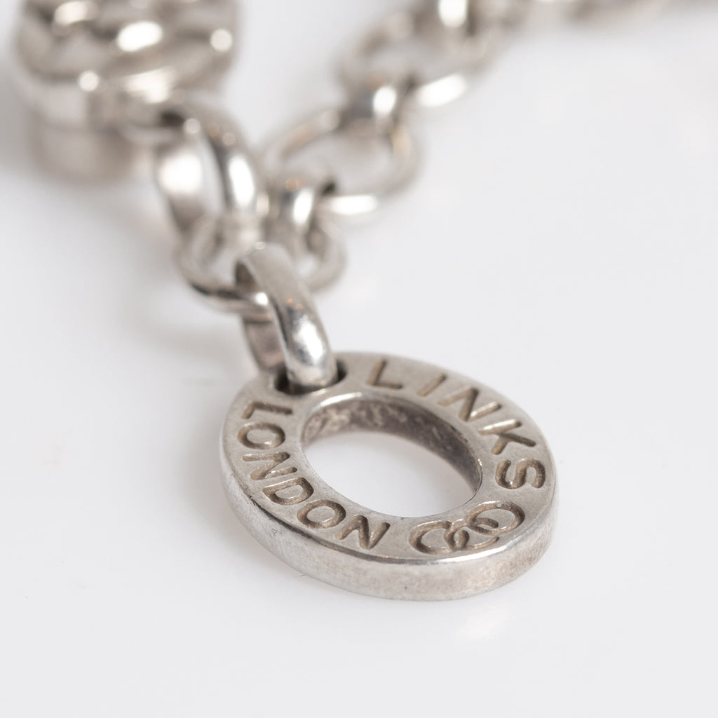 Links Of London Sterling Silver Charm Bracelet 6 Charms Pigs, Horse Etc - Boxed (A1266)