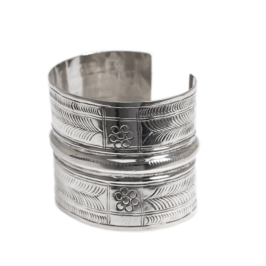 Vintage Egyptian Bedouin Siwa .800 Silver Large Cuff Bangle By Mohamed Mekkawy (A1273)