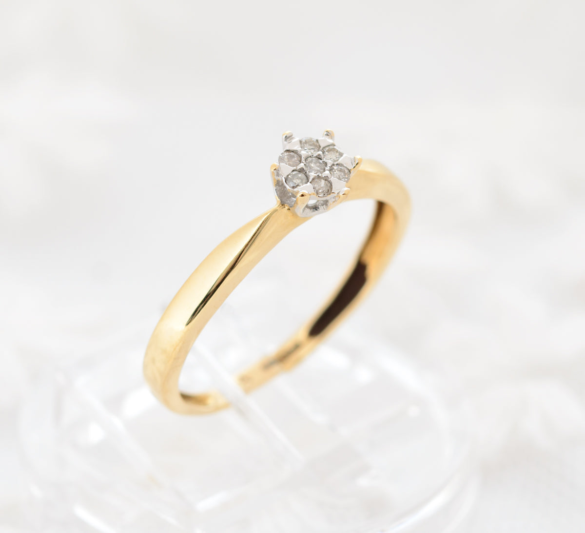 Vintage 18ct 18K Gold & Multi Diamond Head Ladies Engagement Ring UK Size L (A1321)