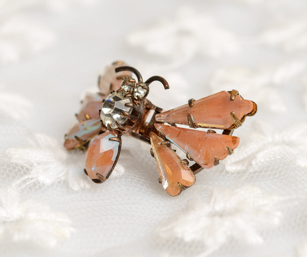 Antique Saphiret Brooch/Pin Butterfly Design Victorian 19th Century (A1351)