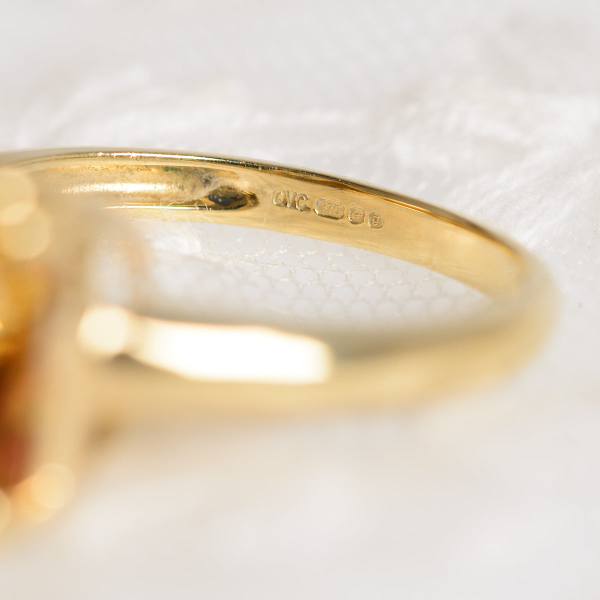 5 Carat Natural Citrine Gemstone Ring In 9ct Gold Square Cut Gem  (A1380)
