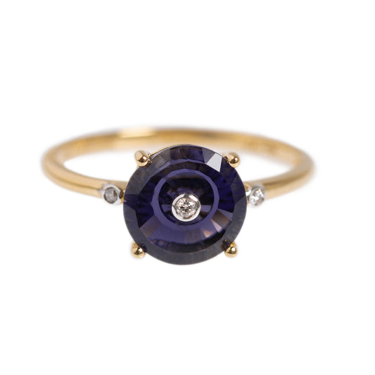 Glenn Lehrer Torus Gold Ring With Iolite Gemstone Limited Edition 10K (A1385)