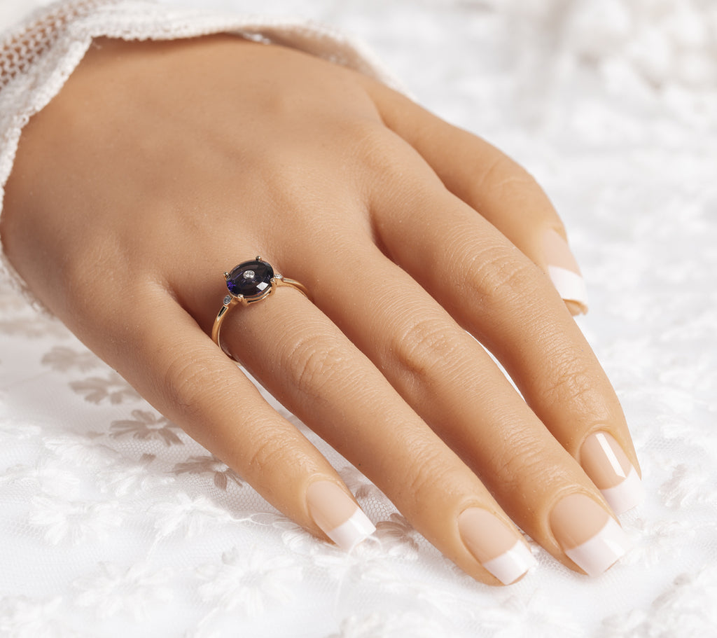 Glenn Lehrer Torus Gold Ring With Iolite Gemstone Limited Edition 10K (A1385)