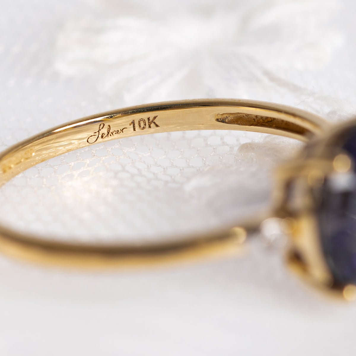Glenn Lehrer Torus Gold Ring With Iolite Gemstone Limited Edition 10K (A1385)