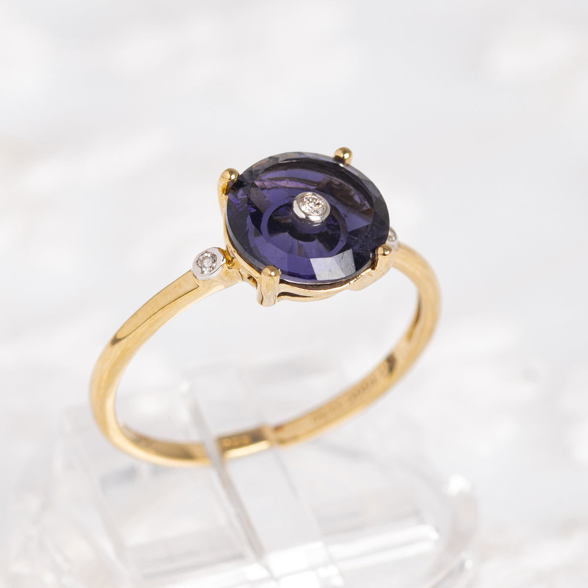 Glenn Lehrer Torus Gold Ring With Iolite Gemstone Limited Edition 10K (A1385)