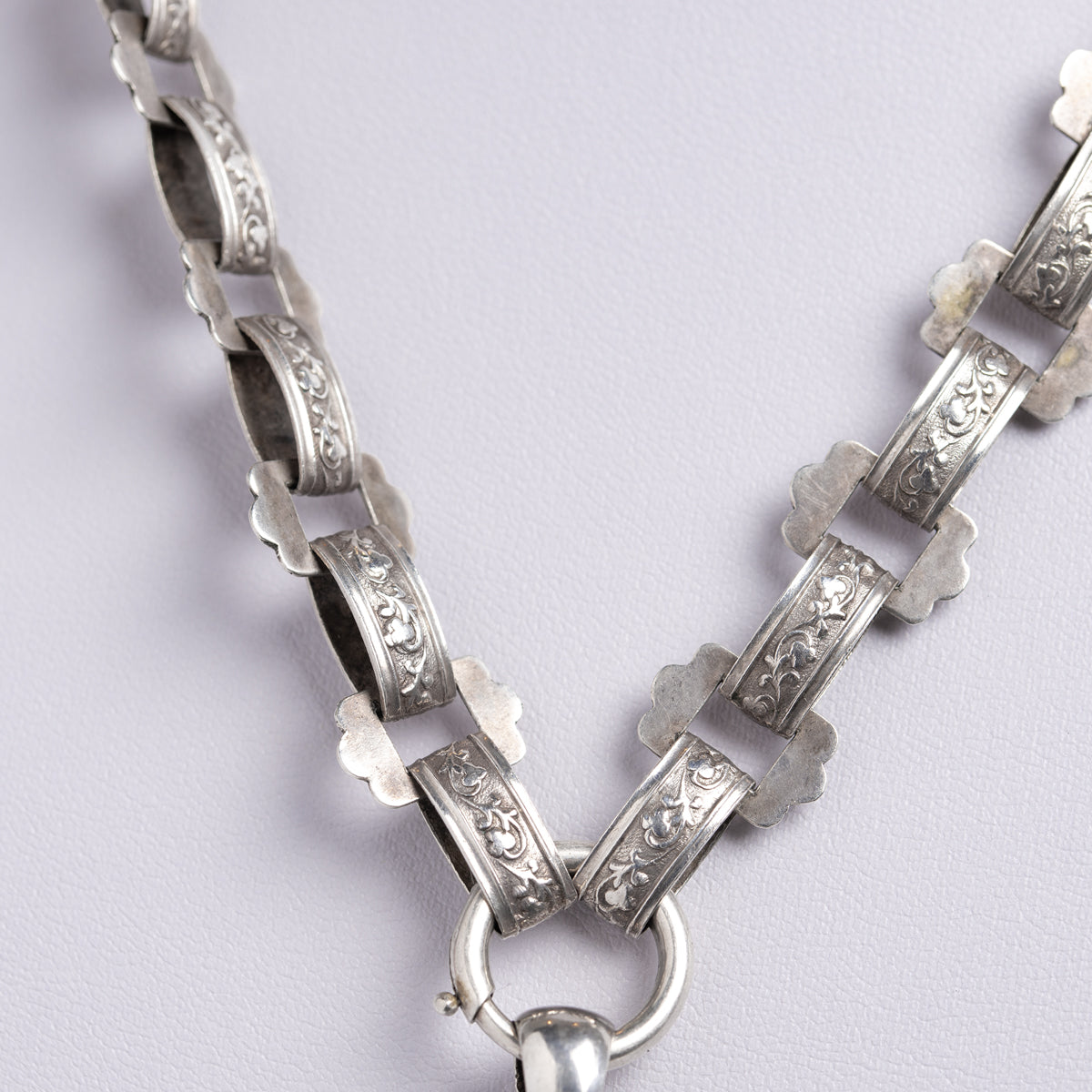 Antique Victorian Sterling Silver & Gold Book Chain & Locket Adie & Lovekin (A1409)