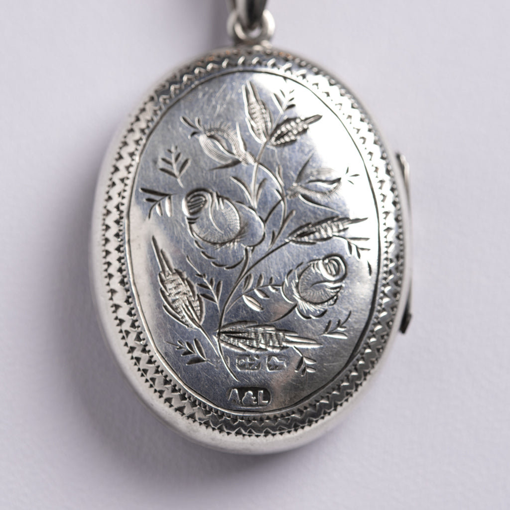 Antique Victorian Sterling Silver & Gold Book Chain & Locket Adie & Lovekin (A1409)