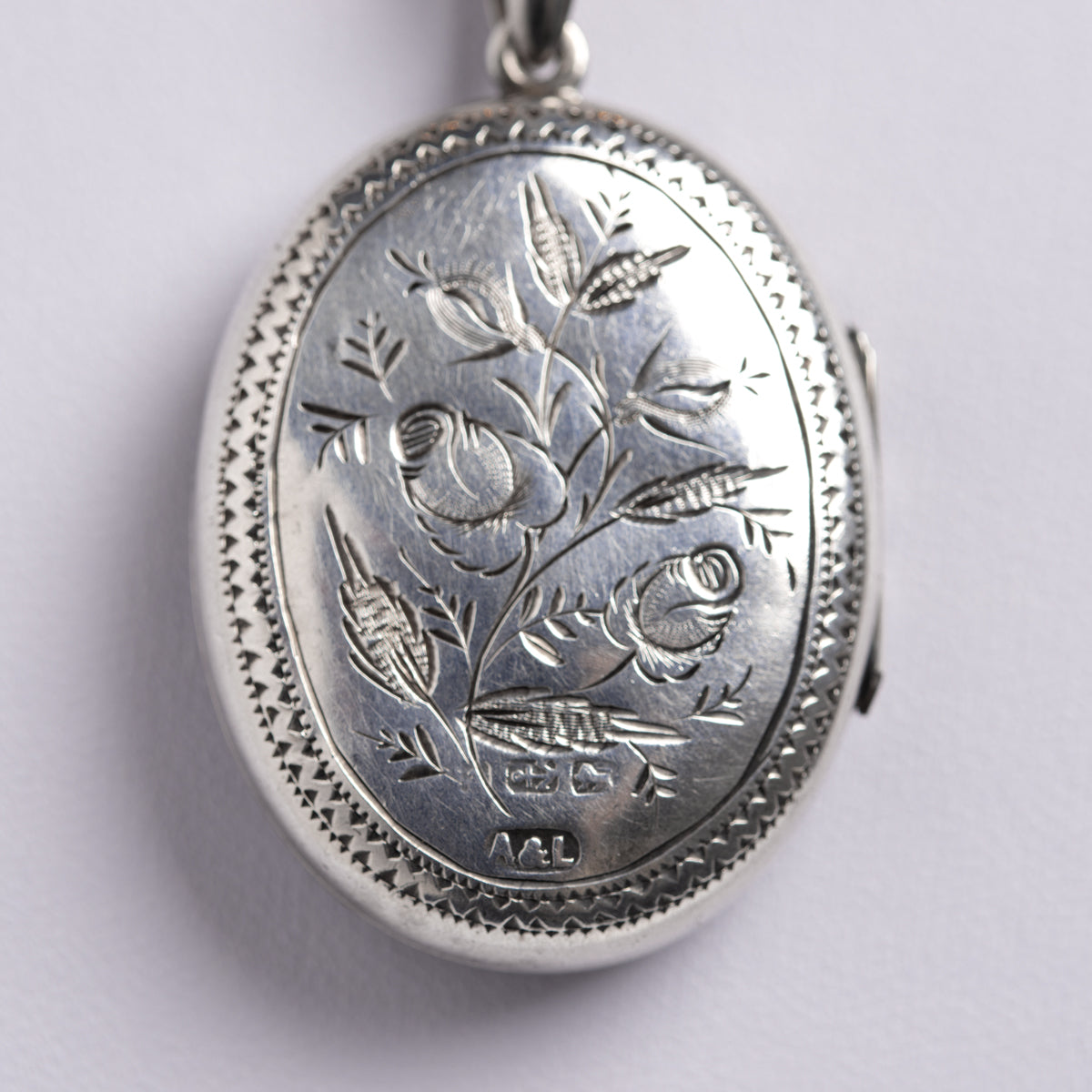 Antique Victorian Sterling Silver & Gold Book Chain & Locket Adie & Lovekin (A1409)
